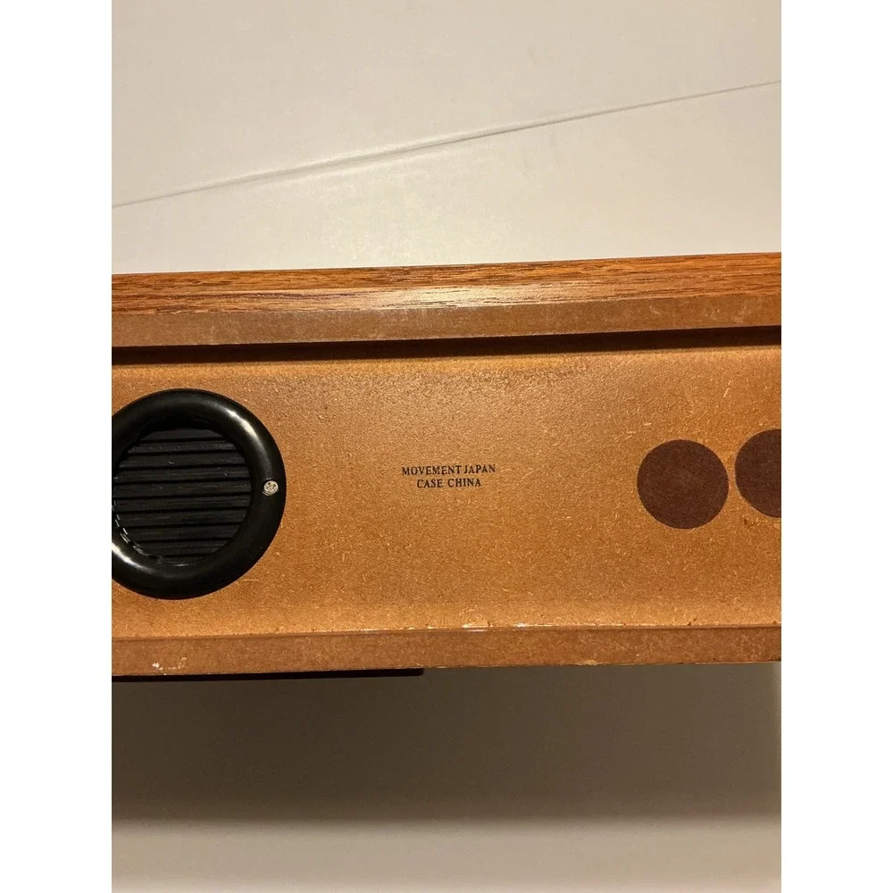 Seth Thomas Westminster Chime Mantel Clock Wood Tambour Quartz Japan Movement